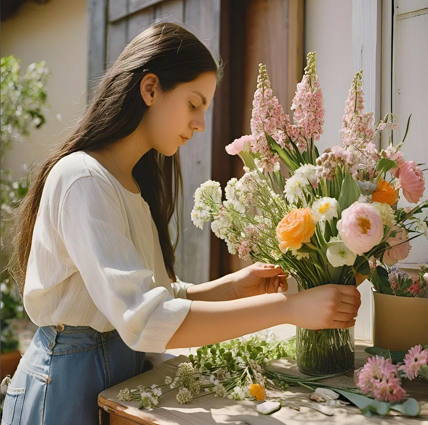 Comporre fiori in primavera